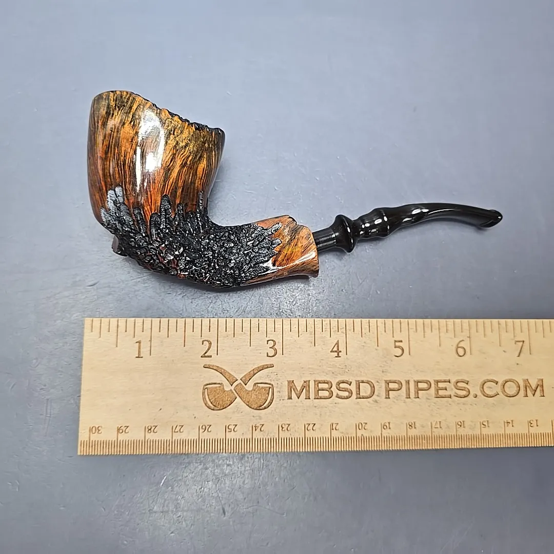 Nording XL Partially Rusticated Freehand Sitter Estate Briar Pipe, Danish Estates - Image 2