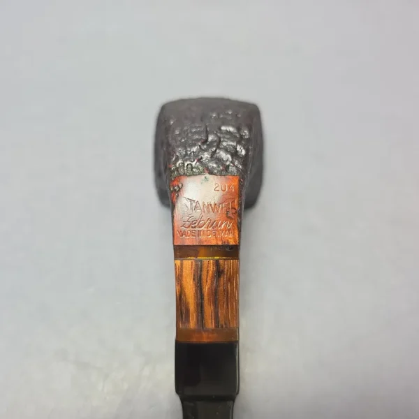 Stanwell Zebrano 204 Sandblasted Panel Horn Estate Briar Pipe, Unsmoked - Image 8
