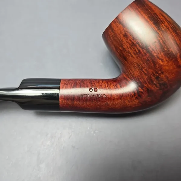 Calibano (Mastro de Paja) 107 S C3 Smooth Bent Billiard Estate Briar Pipe, Unsmoked - Image 11