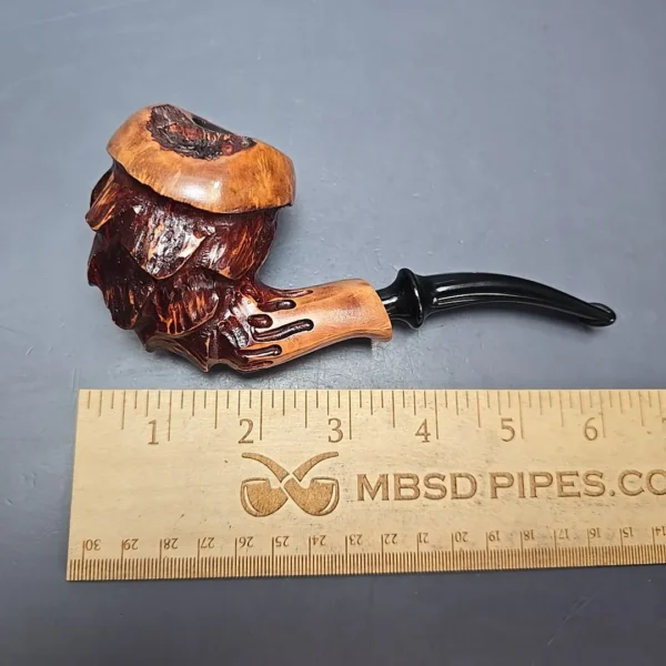 Nording Spruce Cone Partially Rusticated Freehand Estate Briar Pipe, Unsmoked - Image 11