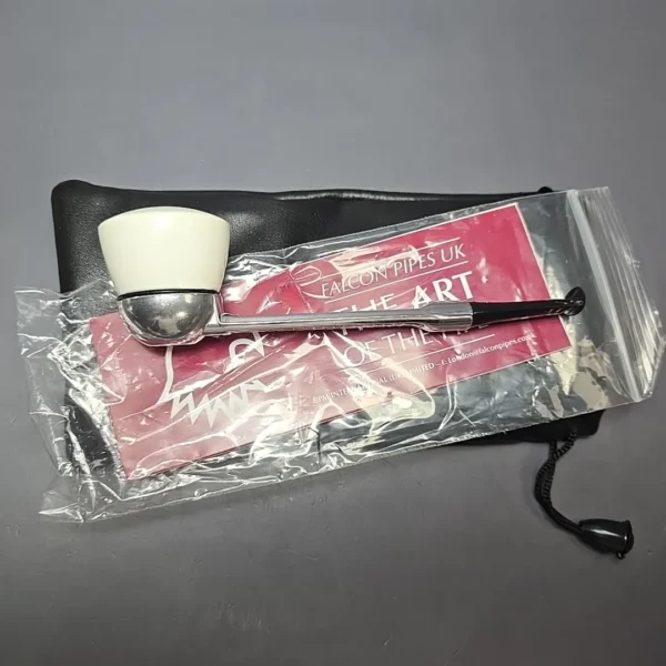 Falcon Chrome Dental w/ MBSD Meerschaum Dublin Block Meerschaum Bowl Pipe, New - Image 13