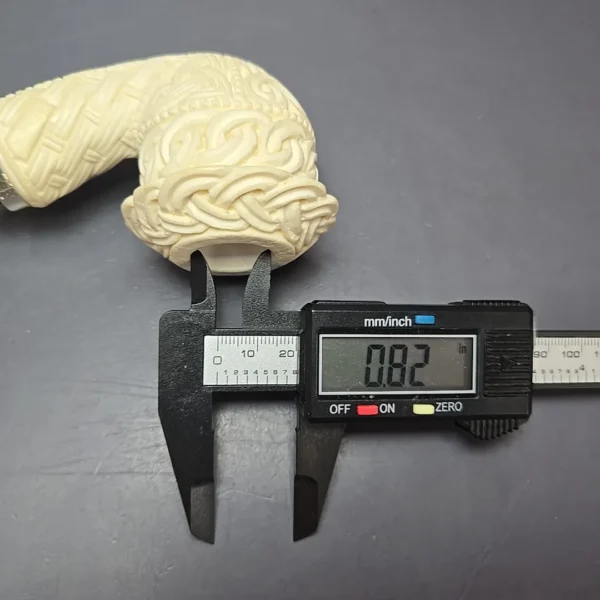 MBSD Meerschaum Silver Guilloche Calabash Reverse Calabash Block Meerschaum Pipe, New - Image 12