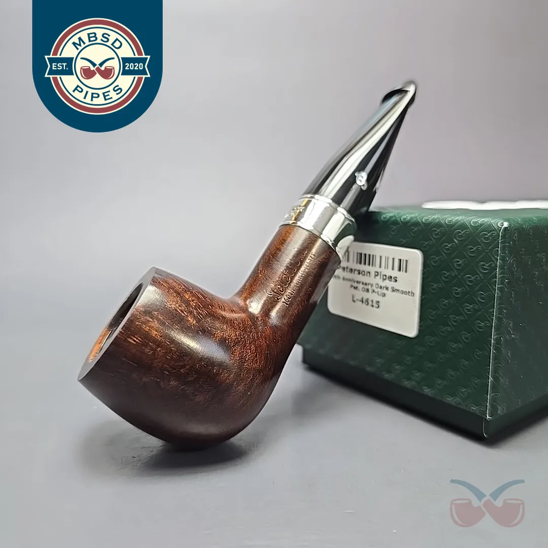 Peterson 160th Anniversary Pat. OB Dark Smooth Billiard Briar Pipe, New