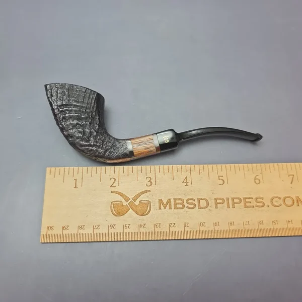 Stanwell Zebrano 204 Sandblasted Panel Horn Estate Briar Pipe, Unsmoked - Image 9