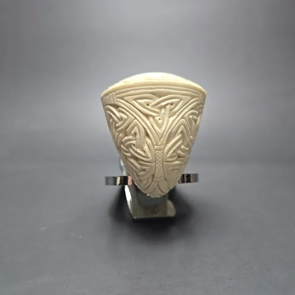 MBSD Meerschaum Silver Guilloche Dublin Reverse Calabash Block Meerschaum Pipe, New - Image 5