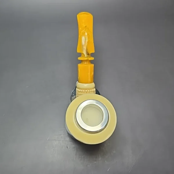 MBSD Meerschaum Silver Cap Floral Dublin Block Meerschaum Pipe, New - Image 9