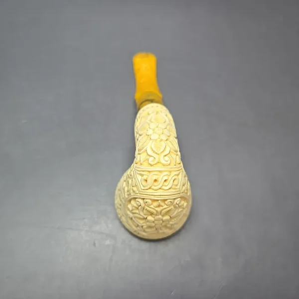 MBSD Meerschaum Silver Cap Floral Dublin Block Meerschaum Pipe, New - Image 10