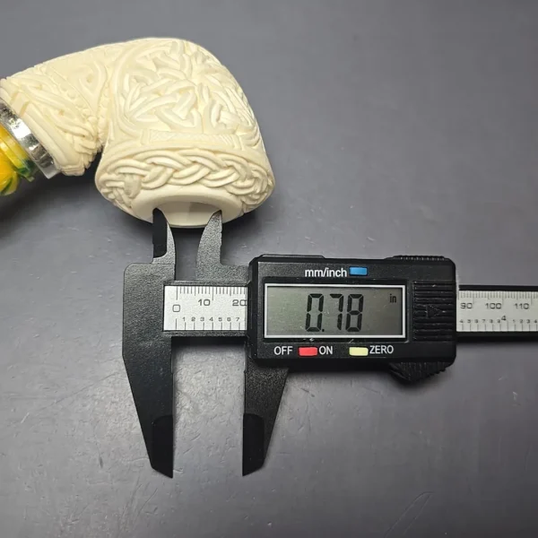 MBSD Meerschaum Silver Guilloche Dublin Reverse Calabash Block Meerschaum Pipe, New - Image 13