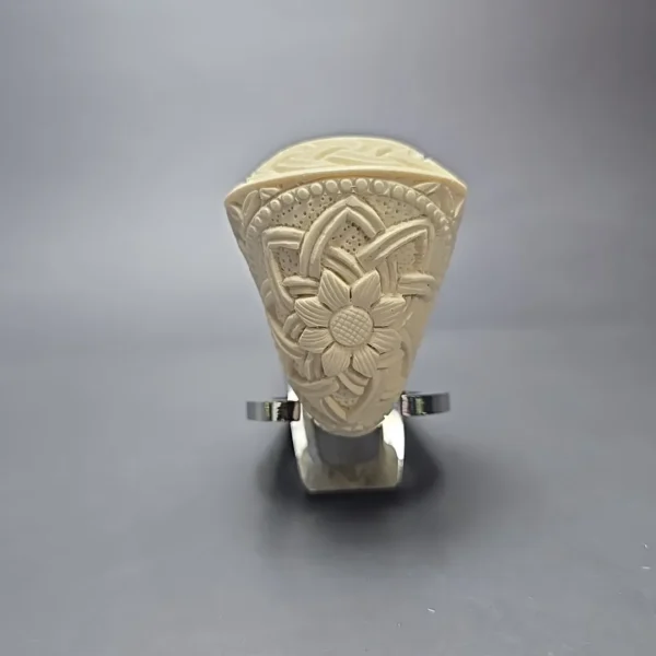 MBSD Meerschaum Silver Floral Dublin Reverse Calabash Block Meerschaum Pipe, New - Image 4