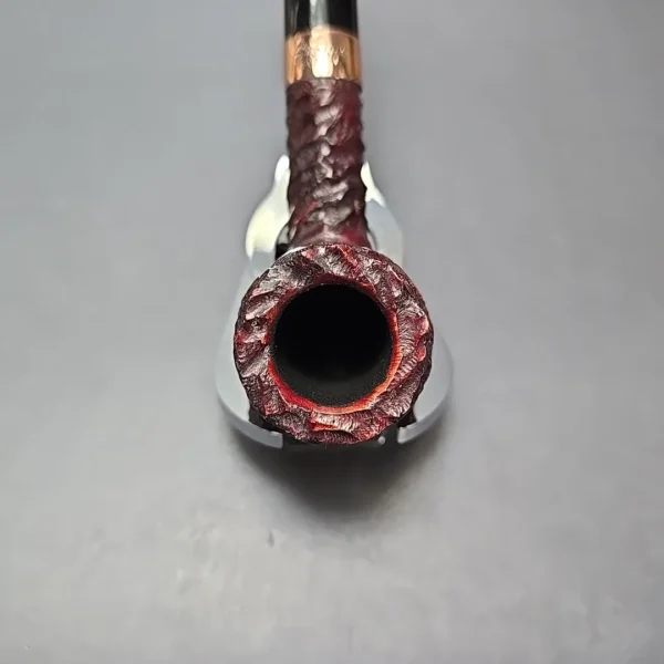 Peterson 2025 Christmas Pipe 106 Rusticated Billiard Estate Briar Pipe, Unsmoked - Image 7