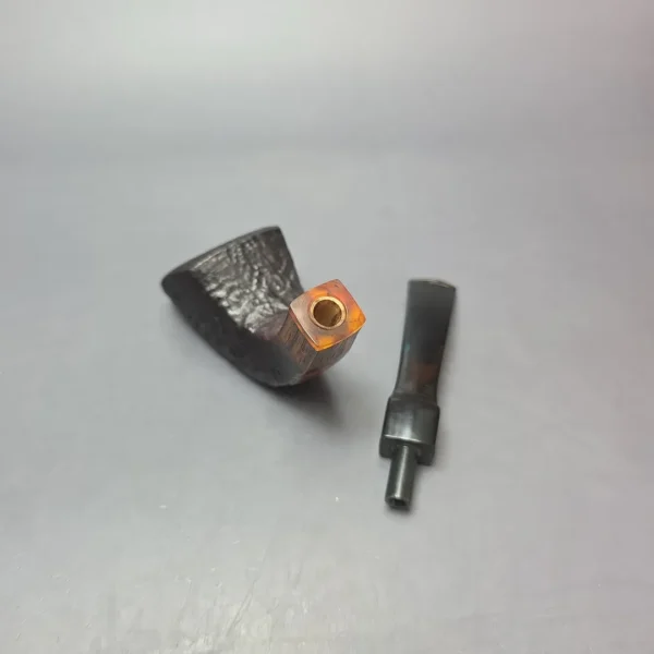 Stanwell Zebrano 204 Sandblasted Panel Horn Estate Briar Pipe, Unsmoked - Image 11