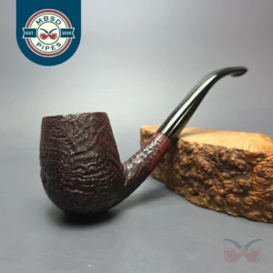 WO Larsen Super 47 Sandblasted Bent Billiard Estate Briar Pipe, Danish Estates