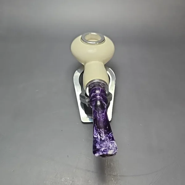 MBSD Meerschaum Double Silver XL Smooth Author Reverse Calabash Block Meerschaum Pipe, New - Image 7