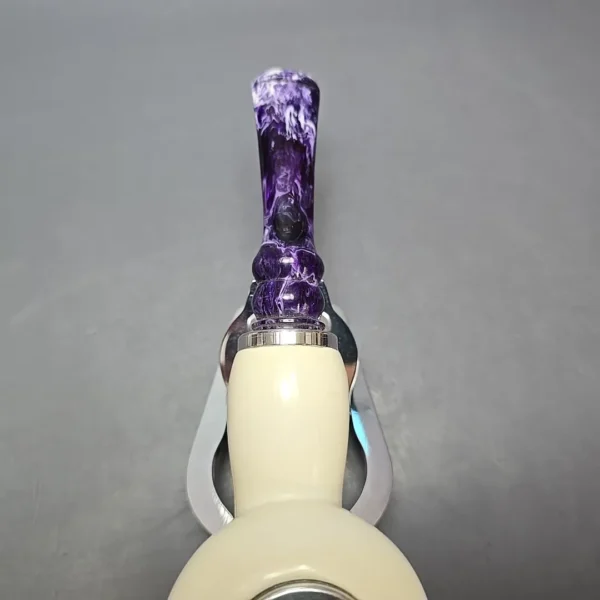 MBSD Meerschaum Double Silver XL Smooth Author Reverse Calabash Block Meerschaum Pipe, New - Image 9