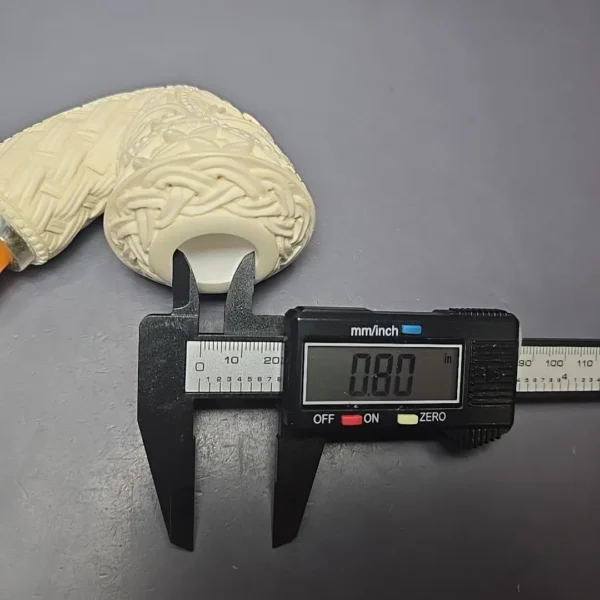 MBSD Meerschaum Silver Floral Dublin Reverse Calabash Block Meerschaum Pipe, New - Image 12