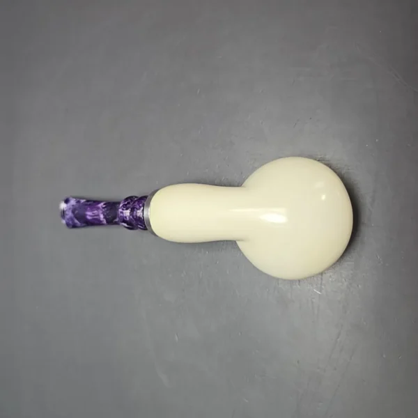 MBSD Meerschaum Double Silver XL Smooth Author Reverse Calabash Block Meerschaum Pipe, New - Image 11