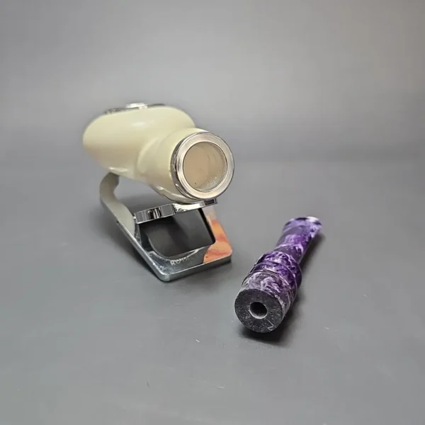 MBSD Meerschaum Double Silver XL Smooth Author Reverse Calabash Block Meerschaum Pipe, New - Image 14