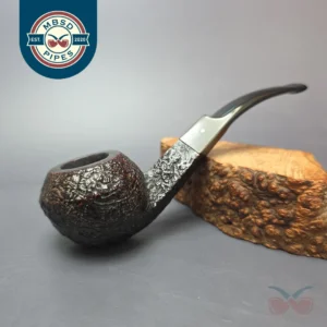 Dunhill 1988 Shell Briar 4208 Sandblasted Bent Bulldog Estate Briar Pipe, English Estates
