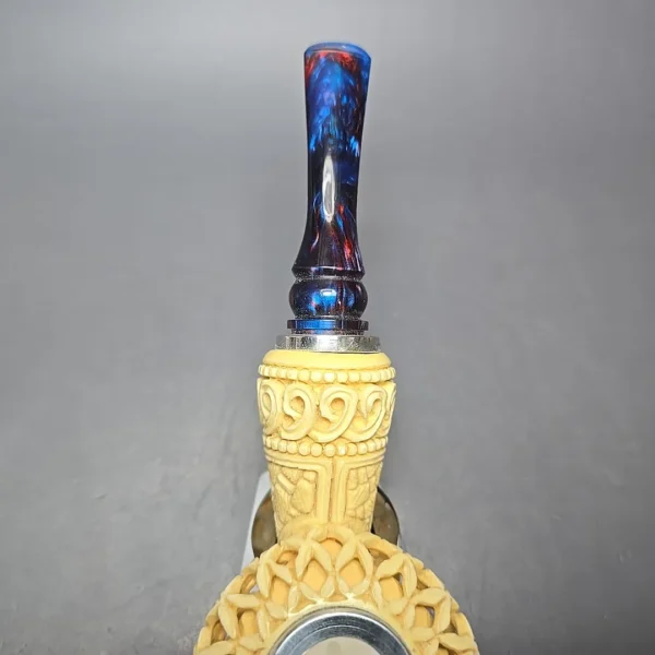 MBSD Meerschaum Double Silver XL Lattice Author Block Meerschaum Pipe, New - Image 8