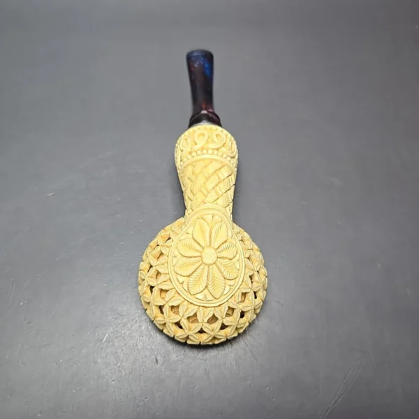 MBSD Meerschaum Double Silver XL Lattice Author Block Meerschaum Pipe, New - Image 10