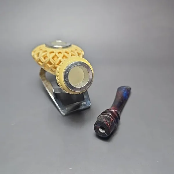 MBSD Meerschaum Double Silver XL Lattice Author Block Meerschaum Pipe, New - Image 13