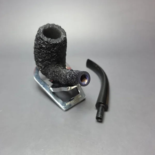 Pipe Tristan Granite Rusticated LC Bent Billiard Handmade Briar Pipe, New - Image 11