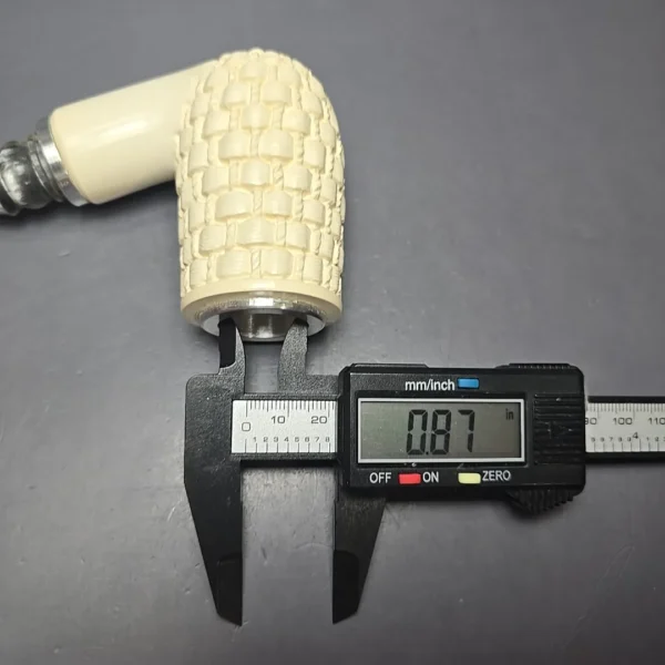 MBSD Meerschaum Double Silver Brickwork Stack Reverse Calabash Block Meerschaum Pipe, New - Image 12