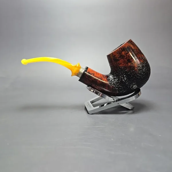 Nording Giant Classic C Partially Rusticated Bent Billiard w/ Silver Estate Briar Pipe, Unsmoked - Image 11
