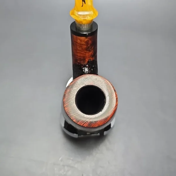 Nording Giant Classic C Partially Rusticated Bent Billiard w/ Silver Estate Briar Pipe, Unsmoked - Image 5