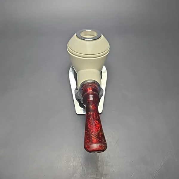 MBSD Meerschaum Double Silver Smooth Rhodesian Reverse Calabash Block Meerschaum Pipe, New - Image 6