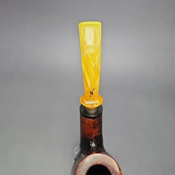 Nording Giant Classic C Partially Rusticated Bent Billiard w/ Silver Estate Briar Pipe, Unsmoked - Image 6