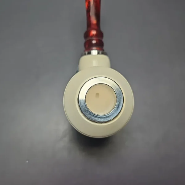 MBSD Meerschaum Double Silver Smooth Rhodesian Reverse Calabash Block Meerschaum Pipe, New - Image 7