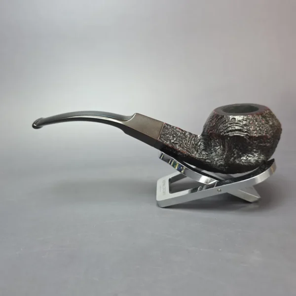 Dunhill 1988 Shell Briar 4208 Sandblasted Bent Bulldog Estate Briar Pipe, English Estates - Image 4