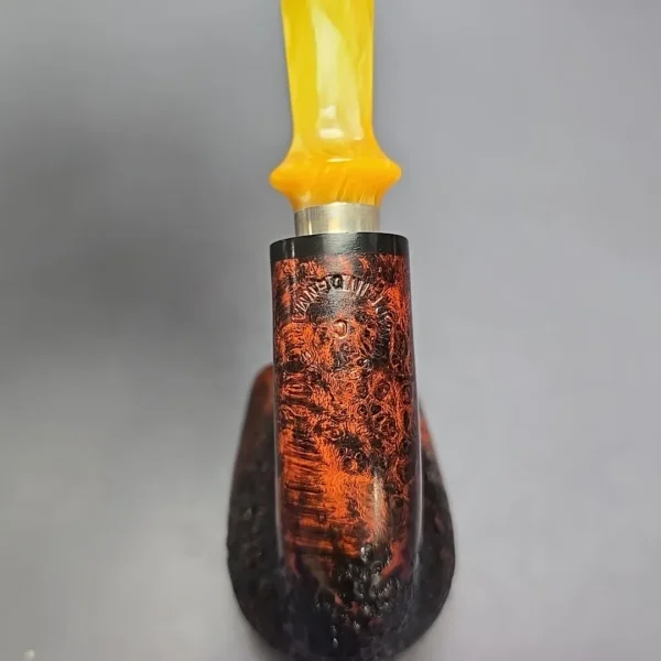 Nording Giant Classic C Partially Rusticated Bent Billiard w/ Silver Estate Briar Pipe, Unsmoked - Image 8