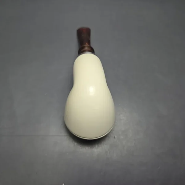 MBSD Meerschaum Double Silver Smooth Rhodesian Reverse Calabash Block Meerschaum Pipe, New - Image 10