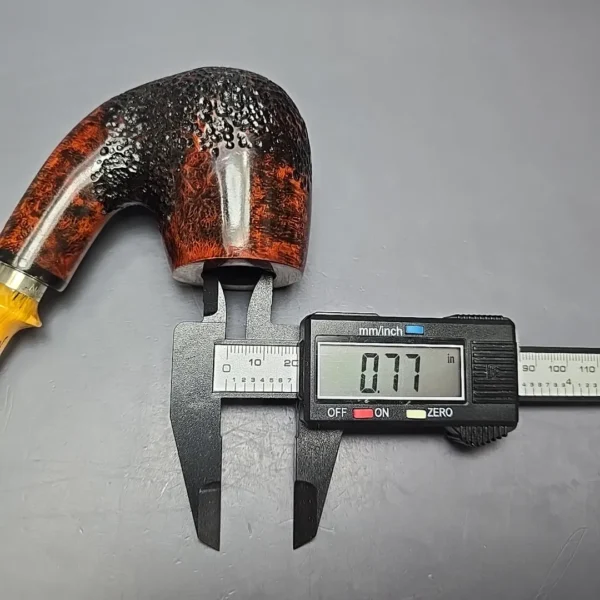 Nording Giant Classic C Partially Rusticated Bent Billiard w/ Silver Estate Briar Pipe, Unsmoked - Image 3