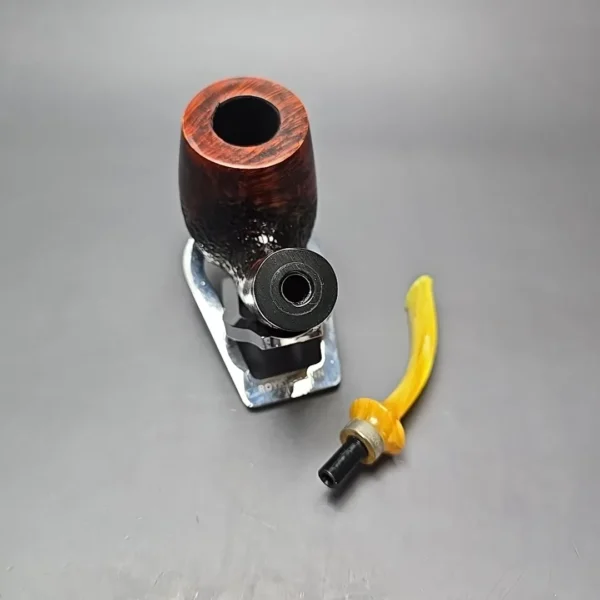 Nording Giant Classic C Partially Rusticated Bent Billiard w/ Silver Estate Briar Pipe, Unsmoked - Image 4