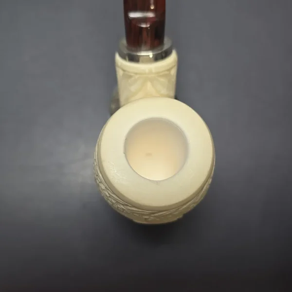 MBSD Meerschaum Silver US Navy Reverse Calabash Block Meerschaum Pipe, New - Image 11