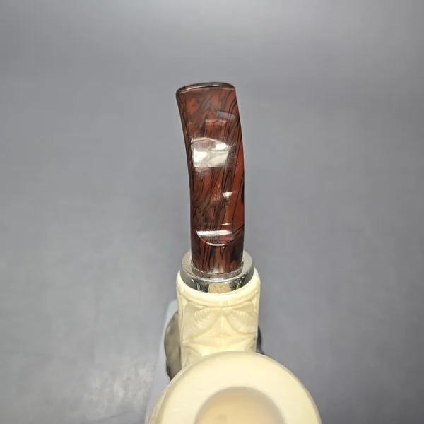 MBSD Meerschaum Silver US Navy Reverse Calabash Block Meerschaum Pipe, New - Image 4