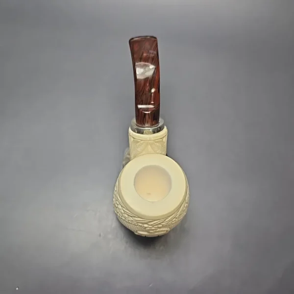 MBSD Meerschaum Silver US Navy Reverse Calabash Block Meerschaum Pipe, New - Image 5