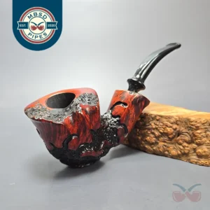 Nording Moss Partially Rusticated Freehand Estate Briar Pipe, Unsmoked
