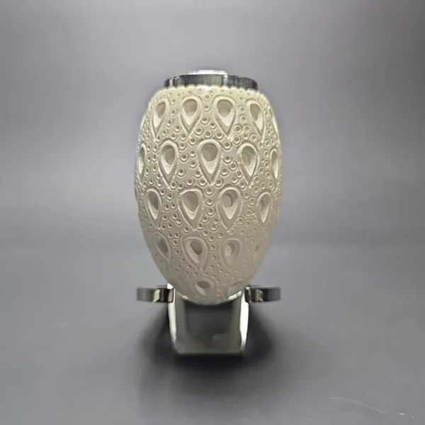 MBSD Meerschaum Double Silver Stacked Lattice Egg Reverse Calabash Block Meerschaum Pipe, New - Image 13