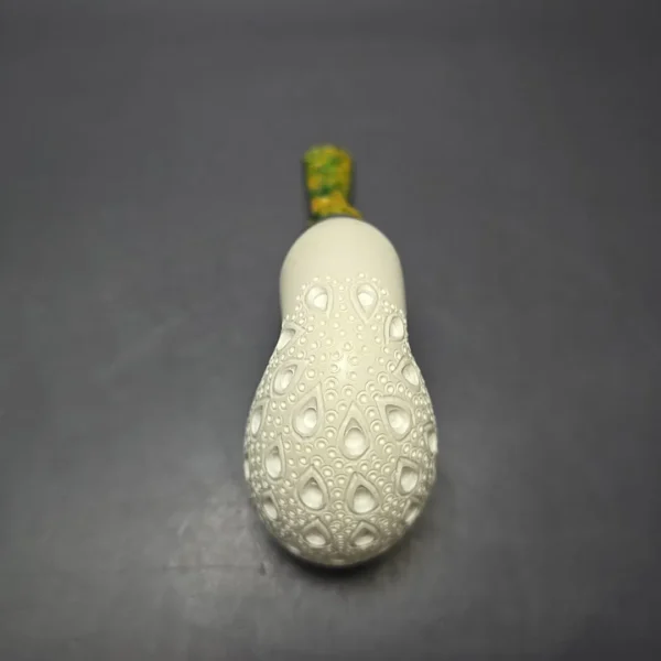 MBSD Meerschaum Double Silver Stacked Lattice Egg Reverse Calabash Block Meerschaum Pipe, New - Image 5