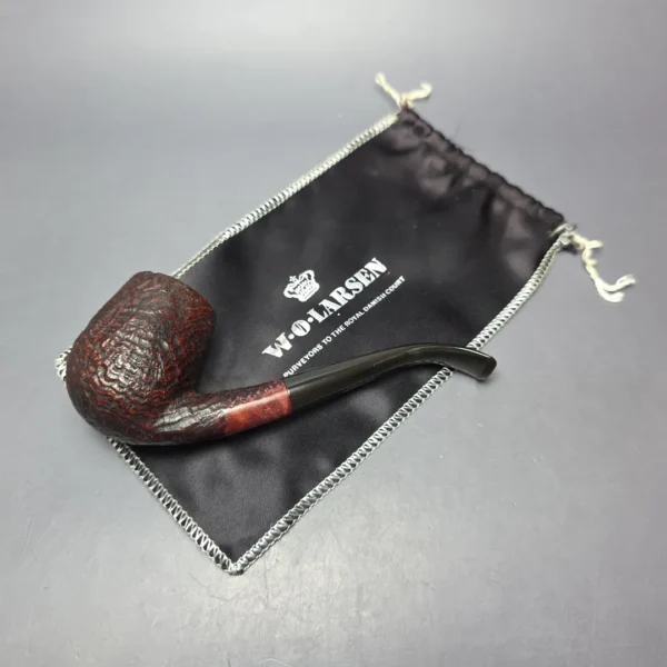 WO Larsen Super 47 Sandblasted Bent Billiard Estate Briar Pipe, Danish Estates - Image 11