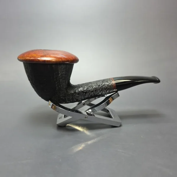 Brebbia Calabash Partially Sandblasted Calabash Estate Briar Pipe, Italian Estates, 9mm - Image 3