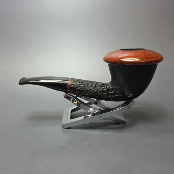 Brebbia Calabash Partially Sandblasted Calabash Estate Briar Pipe, Italian Estates, 9mm - Image 5