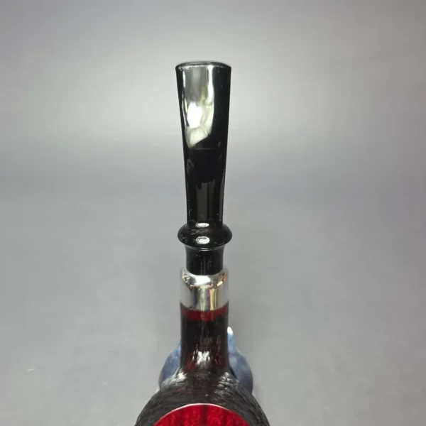 Hans Former Nielsen Partially Sandblasted Bent Billiard w/ Silver Estate Briar Pipe, Unsmoked - Image 8