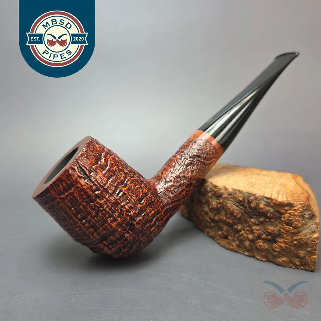 Ser Jacopo Maxima S2 Partially Sandblasted Billiard Estate Briar Pipe, Unsmoked