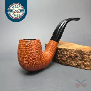 Calibano (Mastro de Paja) 101 D C4 Sandblasted Bent Billiard Estate Briar Pipe, Unsmoked