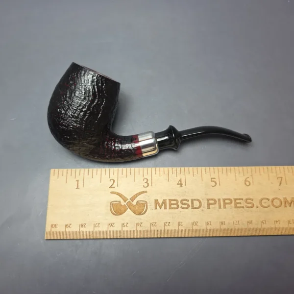 Hans Former Nielsen Partially Sandblasted Bent Billiard w/ Silver Estate Briar Pipe, Unsmoked - Image 11